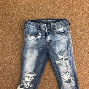 American Eagle Jegging crop distressed